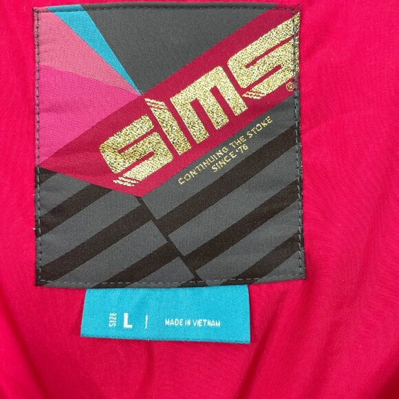 SIMS Women’s Size L Snowboard Jacket Pink‎ Brown Geometric Zip Snap Button I - Picture 7 of 9